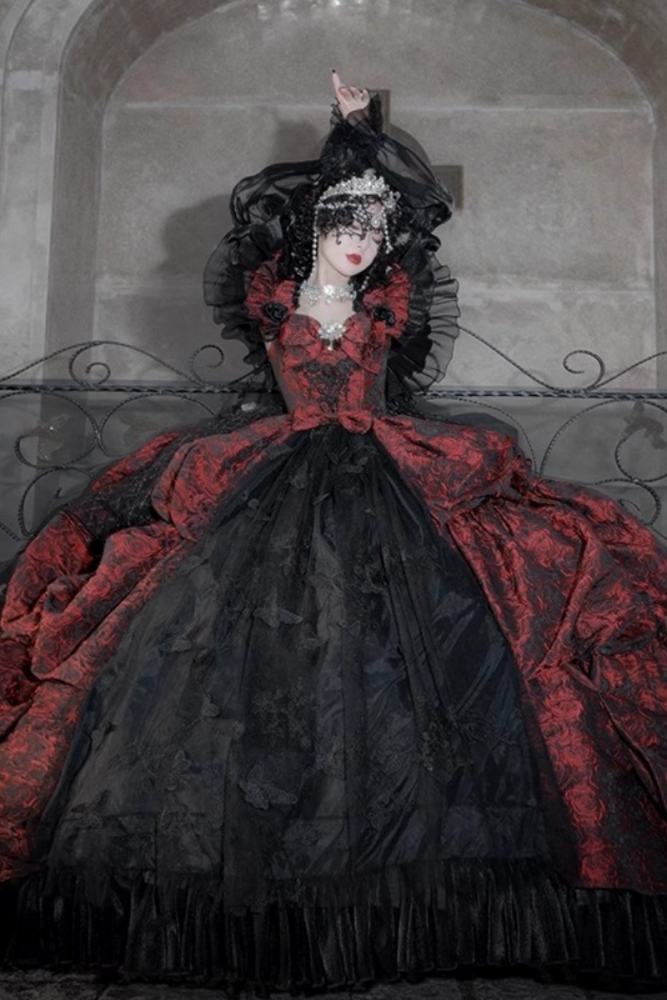 (BFM) Embroidery Butterfly Theme Super Puffy Wedding Dress Evening Gown