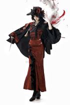 Red Cheongsam Qi Dress and Cape
