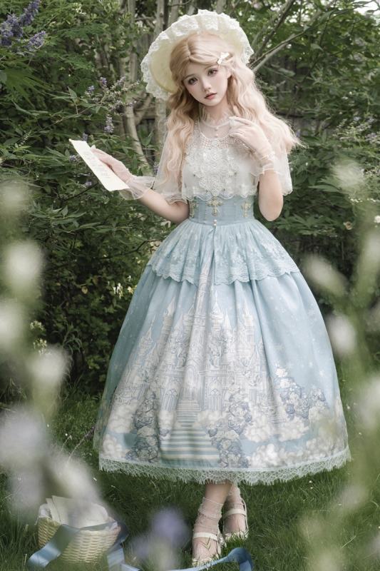 Snow Dream Classical Court Blue Lolita Dress