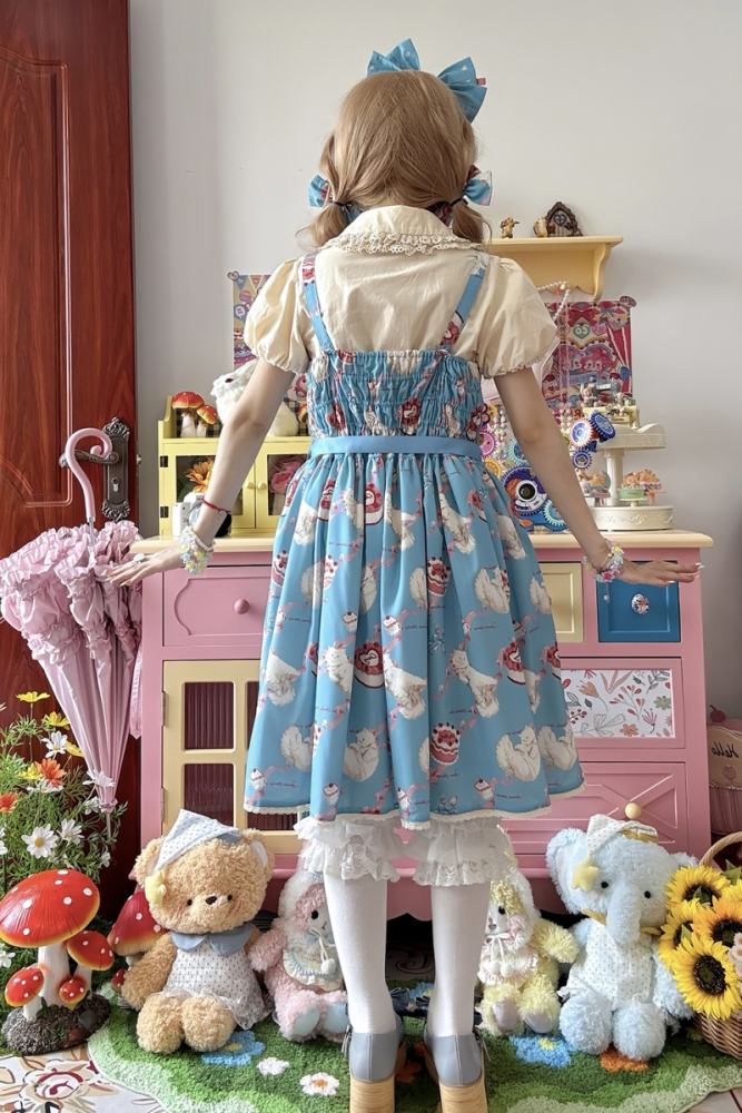 Ribbon Kitten Sweet Print Dress Lolita Clothing