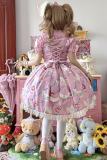 Ribbon Kitten Sweet Print Jumper Dress Lolita Clothes Custom-Tailor