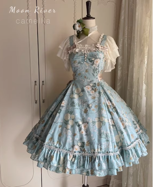 Moon River Camellia Classic Lolita Jumper Dress and Blouse