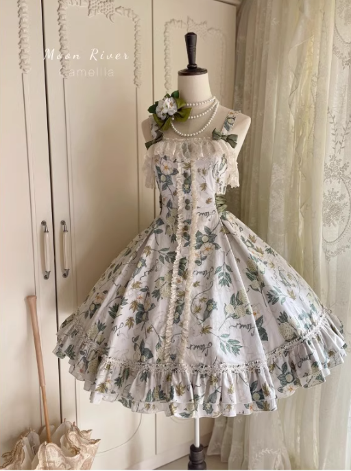 Moon River Camellia Classic Lolita Jumper Dress and Blouse