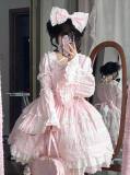 Cream Petal Cotton Lolita Dress and Set-in Sleeves