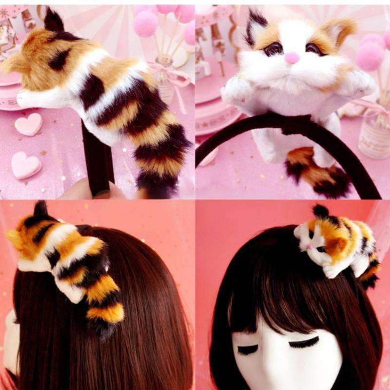 Lying Kitty Cute Hairpins Lolita Accessories