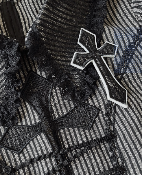 Susin Striped Cross Gothic Set Lolita Dress Clothes