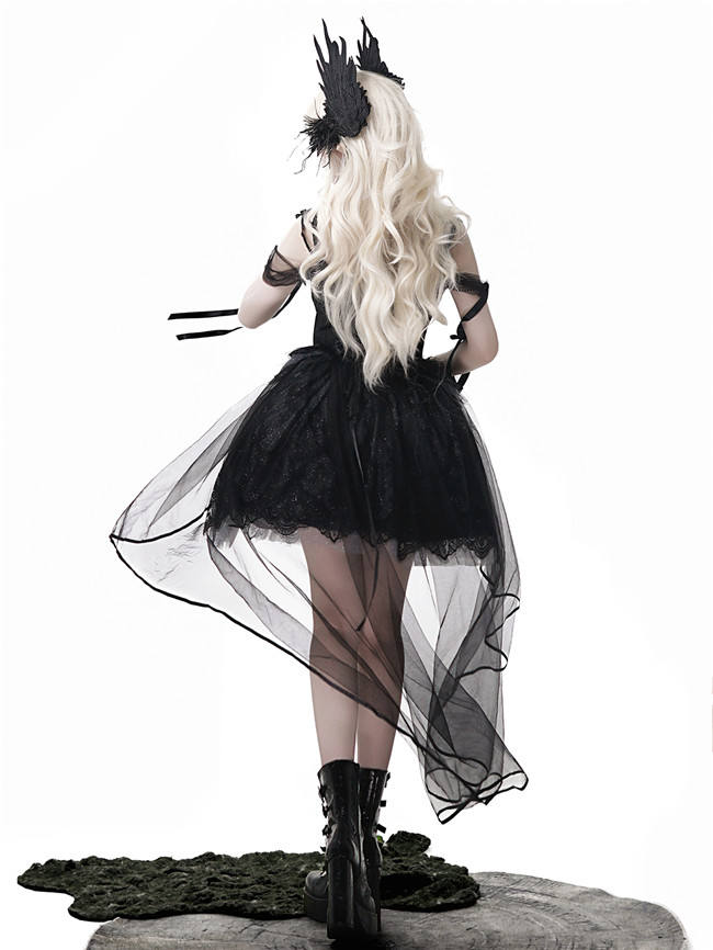 Black Dream of Swan Lolita Jumper Dress