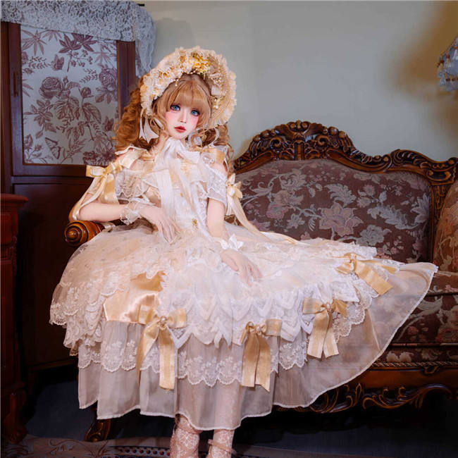 Cat Fairy Glass Phantom Green Plus Size Lolita Dress and Bonnet
