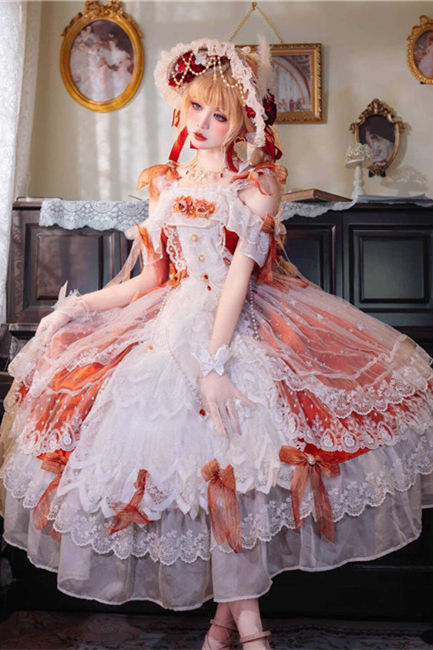 Cat Fairy Glass Phantom Green Plus Size Lolita Dress and Bonnet