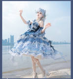 Blue Jellyfish Ombre Classic Lolita Dress and Accessories