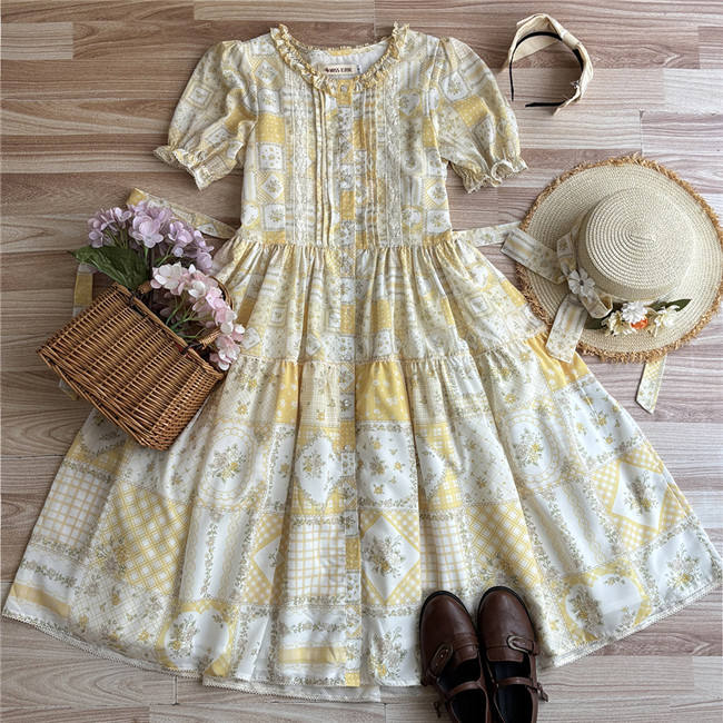 Miss Point Patchwork Garden Classic Lolita Dress