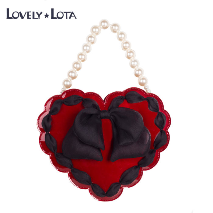Lovely Lota~ Little Valentine Love Bow Pearl Lolita Bag