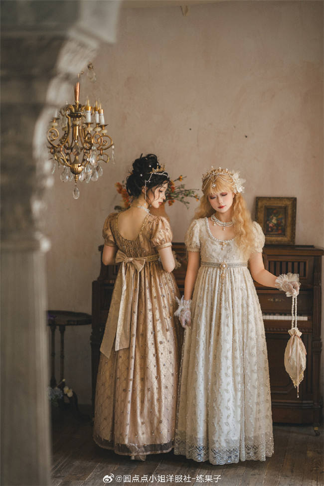 Miss Point the Sunset Floating Luxury Beaded Empire Dress Regency Era Dresses -My lolita dress Miss Point the Sunset Floating Luxury Beaded Empire Dress Regency Era Dresses -My lolita dress
