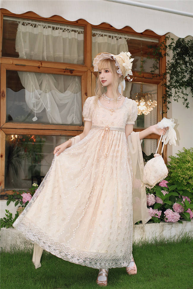 Miss Point the Sunset Floating Luxury Beaded Empire Dress