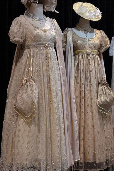 Miss Point the Sunset Floating Luxury Beaded Empire Dress