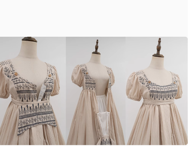 Miss Point the Sunset Floating Embroidery Regency Era Empire Dress