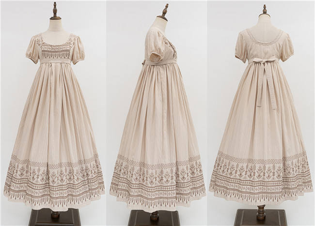 Miss Point the Sunset Floating Embroidery Regency Era Empire Dress