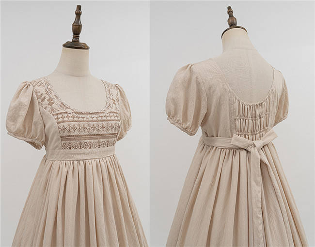 Miss Point the Sunset Floating Embroidery Regency Era Empire Dress