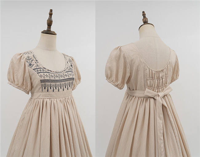 Miss Point the Sunset Floating Embroidery Regency Era Empire Dress