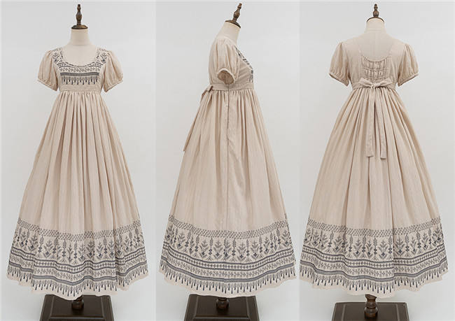 Miss Point the Sunset Floating Embroidery Regency Era Empire Dress