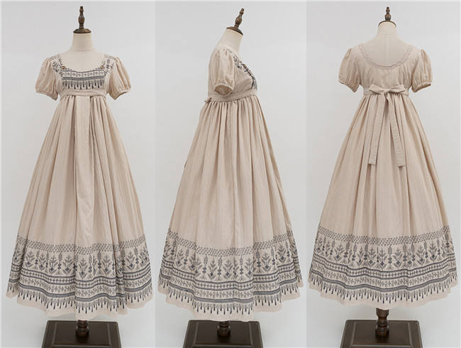 Miss Point the Sunset Floating Embroidery Regency Era Empire Dress