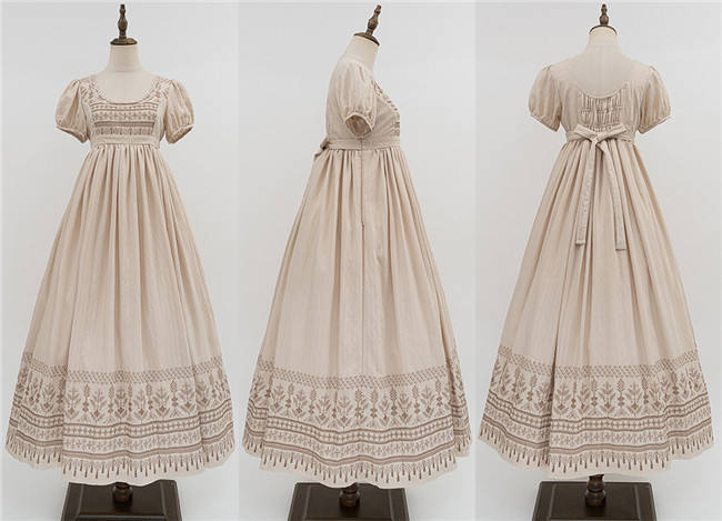 Miss Point the Sunset Floating Embroidery Regency Era Empire Dress