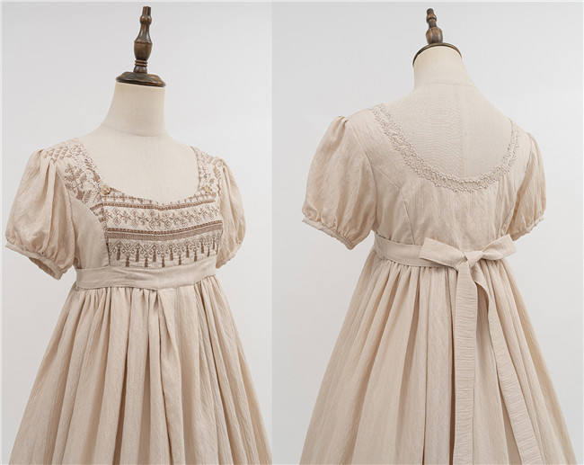 Miss Point the Sunset Floating Embroidery Regency Era Empire Dress
