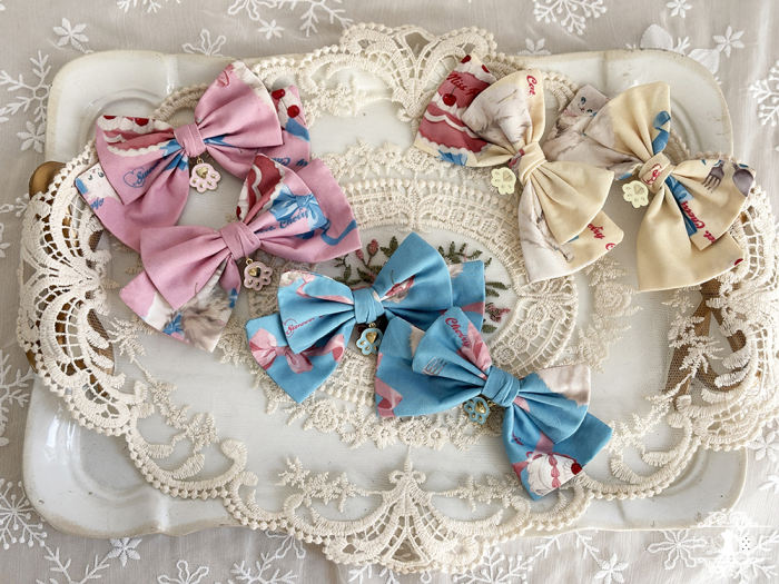 Ribbon Kitten Sweet Print Cake Hat Lolita Accessories
