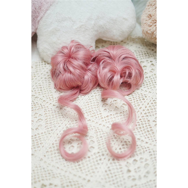Yuchashui Sweetheart Bobo Cut Lolita Wig and Double Bun Hairstyle