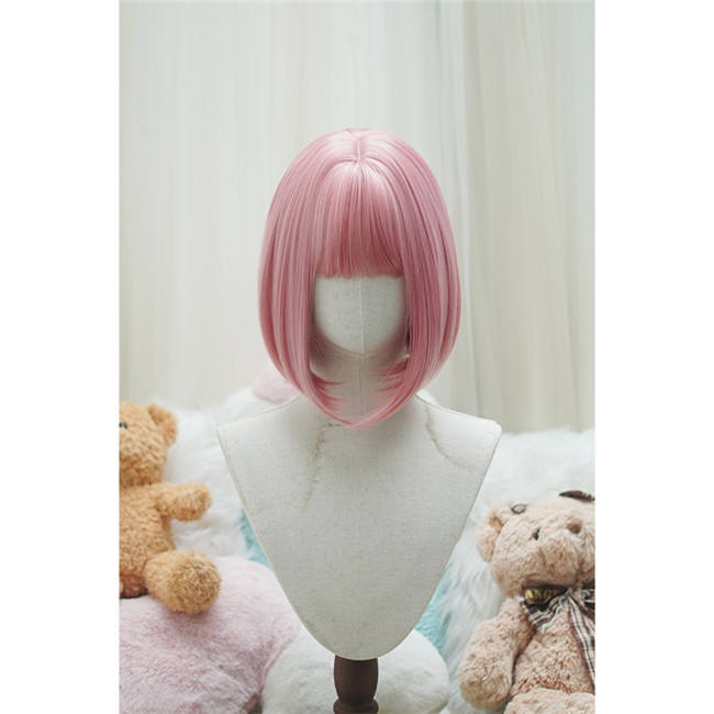 Yuchashui Sweetheart Bobo Cut Lolita Wig and Double Bun Hairstyle