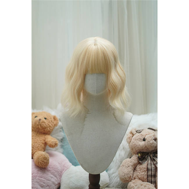 Yuchashui Sweetheart Bobo Cut Lolita Wig and Double Bun Hairstyle