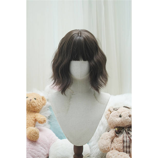 Yuchashui Sweetheart Bobo Cut Lolita Wig and Double Bun Hairstyle