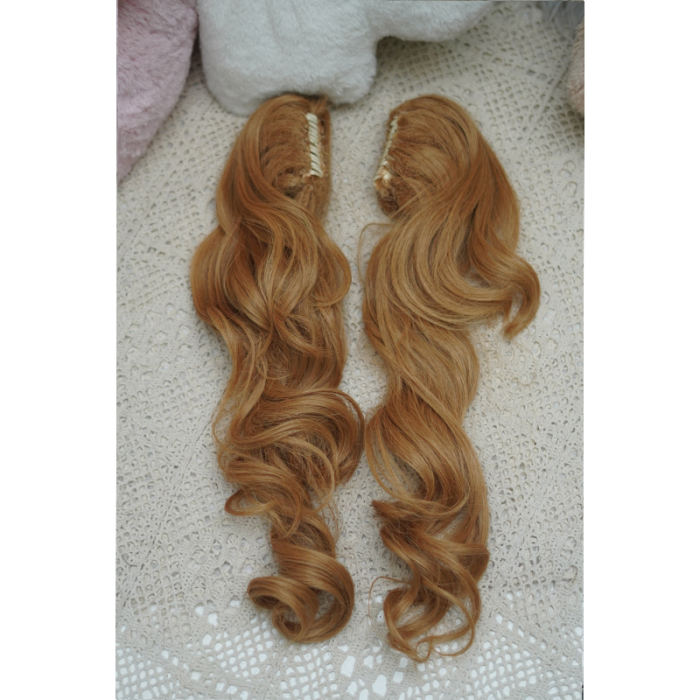Yuchashui Retro Sweetheart Bobo Cut Lolita Wig and Curls Double Ponytails