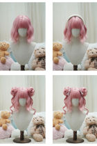 Sweetheart Bobo Cut Lolita Wig and Double Bun Hairstyle
