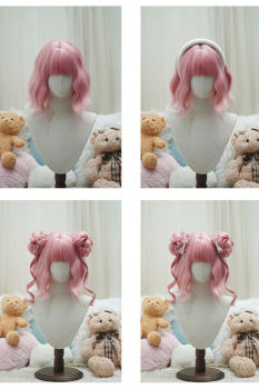 Sweetheart Bobo Cut Lolita Wig and Double Bun Hairstyle