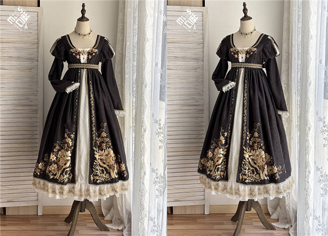 Miss Point Sunset Retro Style Regency Era Dress