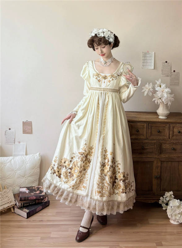 Miss Point Sunset Retro Style Regency Era Dress