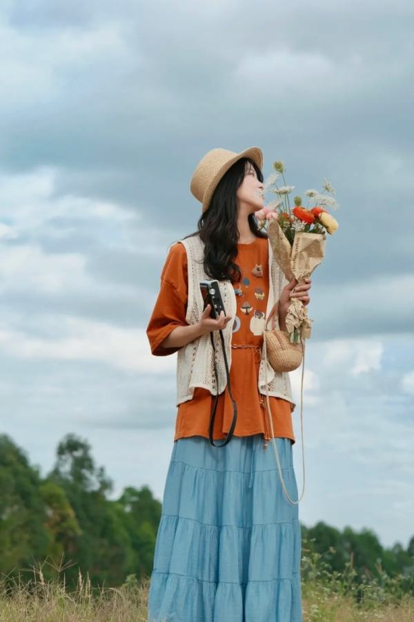 Bring Dreams Travel Shirt Vest Skirt Mori Kei Outfits