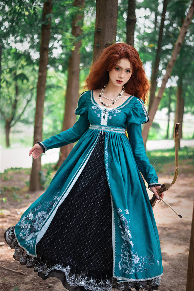 Miss Point Sunset Retro Style Regency Era Dress