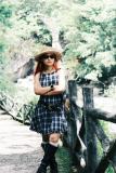 Bring Dreams Travel Retro Plaid Blue Dress Mori Kei Clothing