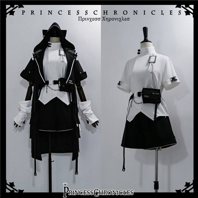 Princess Chronicles Black Cat Techwear Coat, Top and Short Pants Ouji Fashion