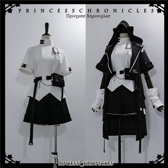 Princess Chronicles Black Cat Techwear Coat, Top and Short Pants Ouji Fashion