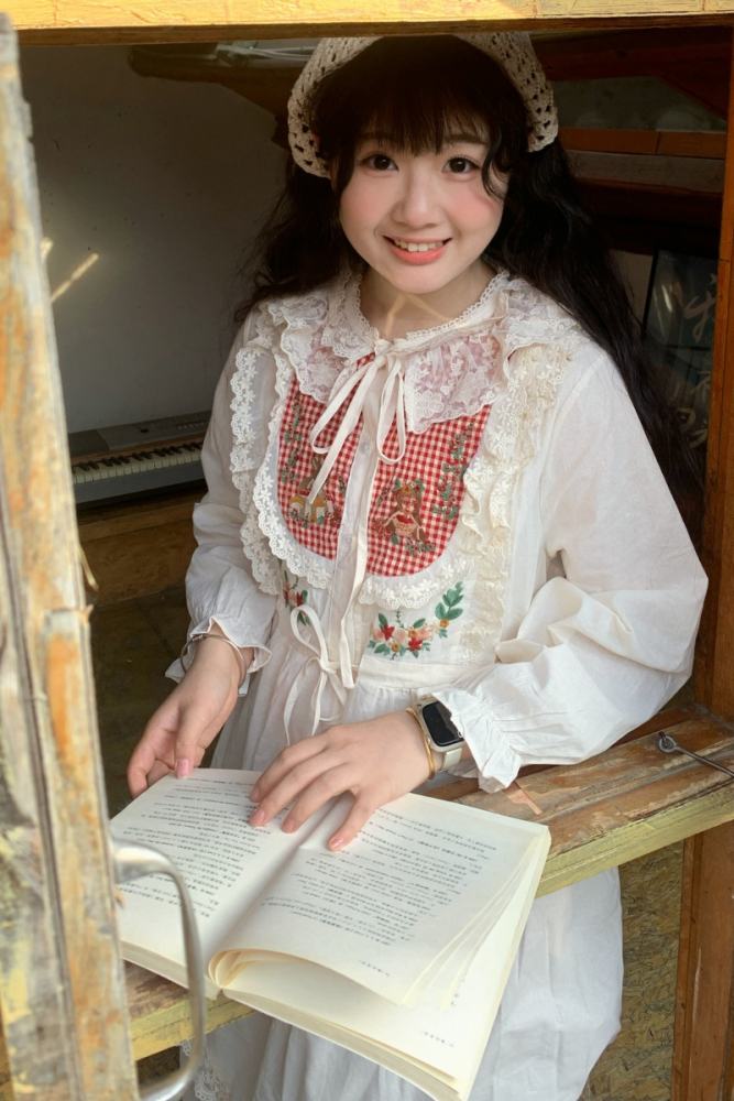 Retro Lace Long Sleeve Dress Mori Kei Fashion