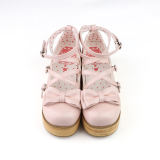 MODO Wood Grain High Platform Lolita Heels Shoes