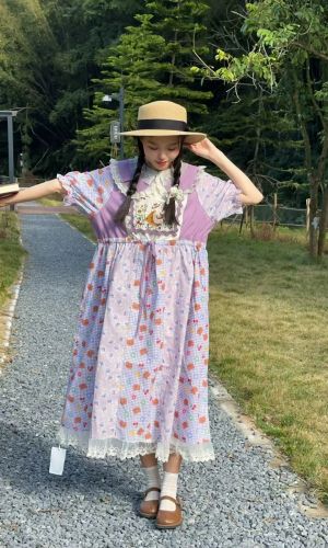 Peter Pan Collar Purple Dress Mori Kei Fashion