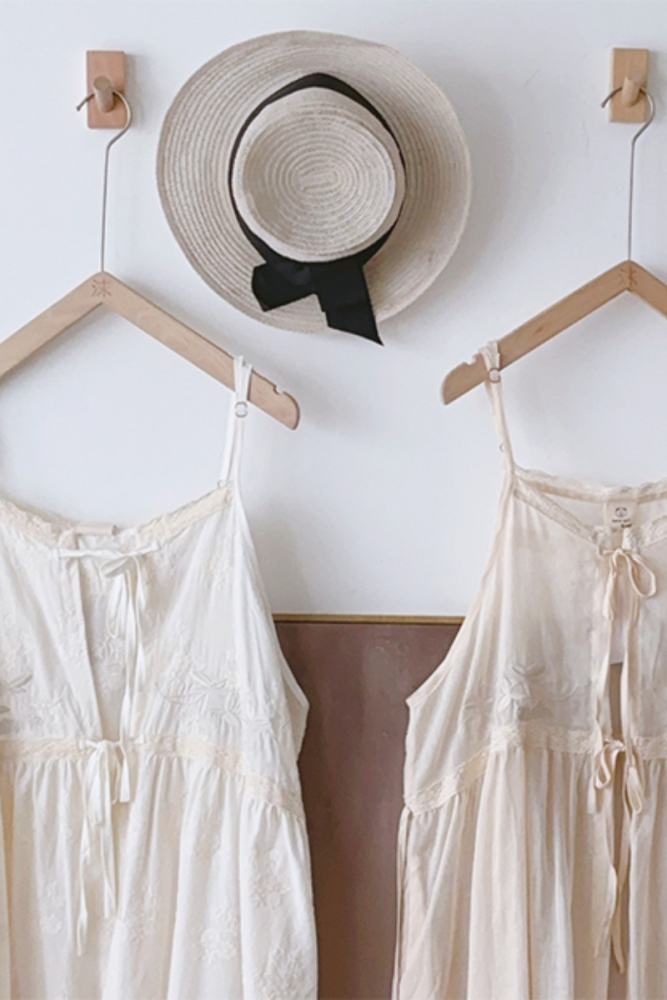 Fresh Nature Embroidery Overdress Beige Mori Kei Outfits