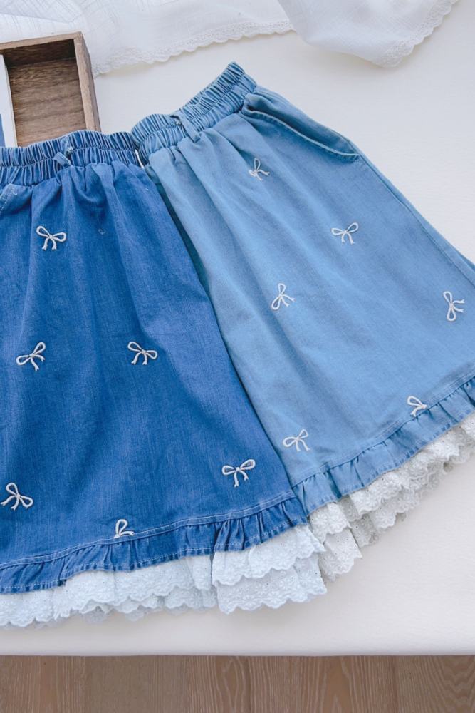 Nature Loose Denim Pants Blue Mori Kei Fashion