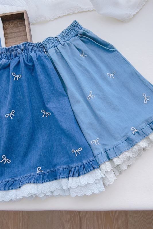 Nature Loose Denim Pants Blue Mori Kei Fashion