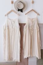 Fresh Nature Embroidery Overdress Beige Mori Kei Outfits