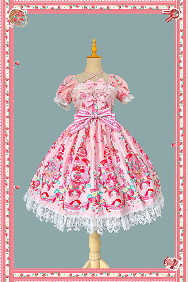 Infanta the Strawberry Kitchen Maid Strawberry Lolita Dress